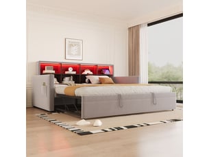 Lit banquette 90x190 cm SOGEU   coloris gris