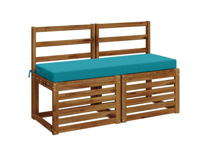 Lot de 2 coussins de banc, coussins d'assise soest 100 % polyester turquoise cf57521 - Conforama C