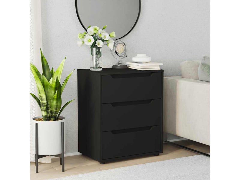  Buffet salon visnes noir 60x40x73 cm bois d'ingénierie  - Conforama D