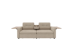 Canapé droit fixe <strong>BIQZUYA</strong> <strong></strong> 2 places Tissu marron