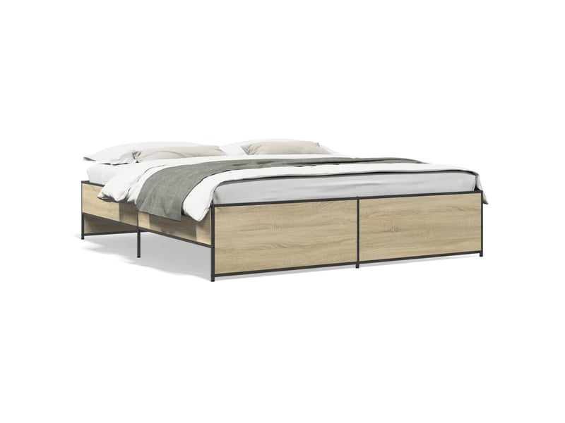  Lit double- lit adulte -  cadre de lit sans matelas chêne sonoma 180x200 cm  - Conforama A