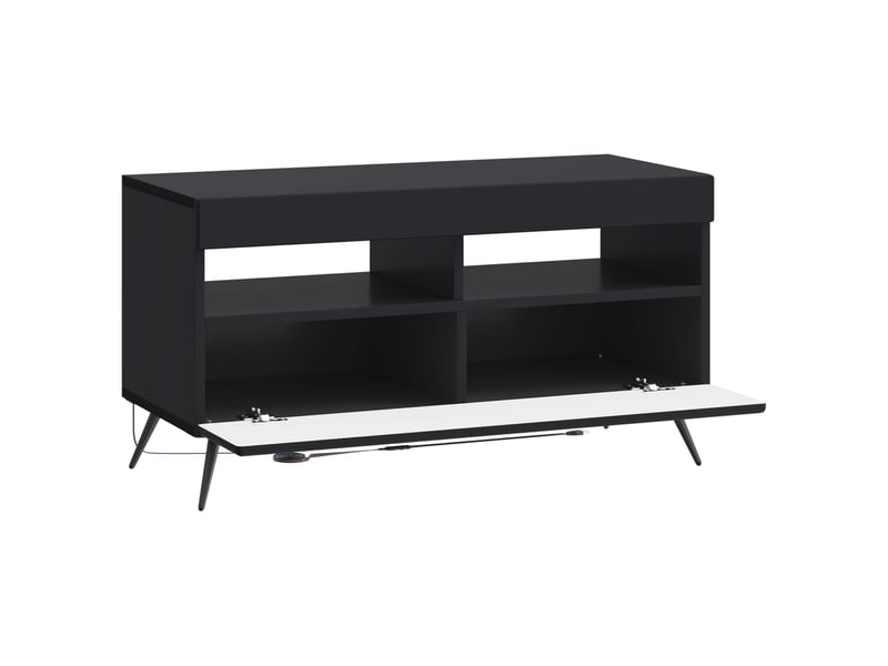  Meuble tv - banc tv - meuble de rangement led noir bois d'ingénierie  - Conforama E