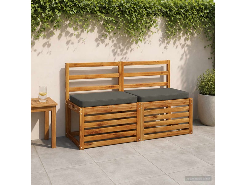 Lot de 2 coussins de banc, coussins d'assise vught 100 % polyester cf58315 - Conforama B