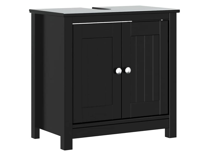 Ensembles de salle de bain, meubles de salle de bain 2 pcs berg noir bois de pin massif cf64766 - Conforama C