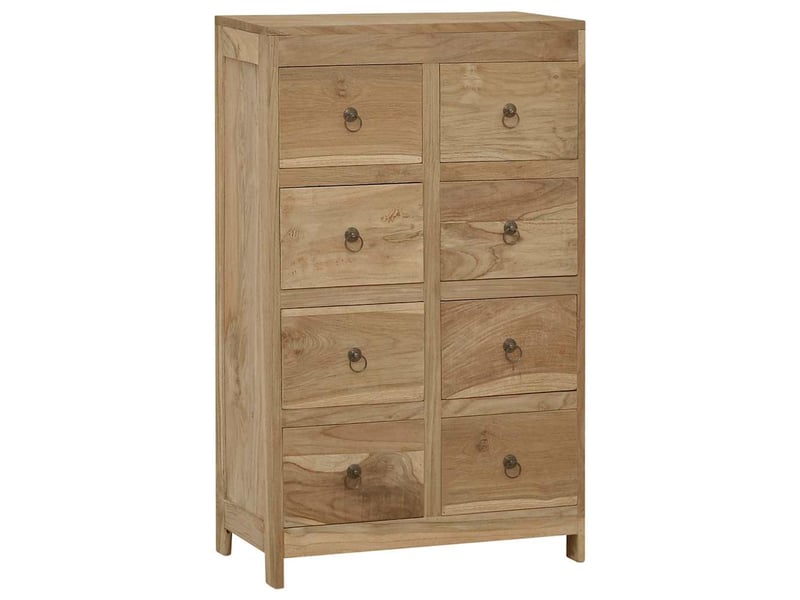  Commode chambre adulte, armoire à tiroirs 55x30x90 cm bois massif de teck  - Conforama B