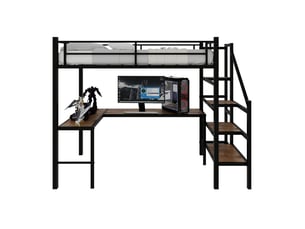 Lit mezzanine 90x190 cm coloris noir