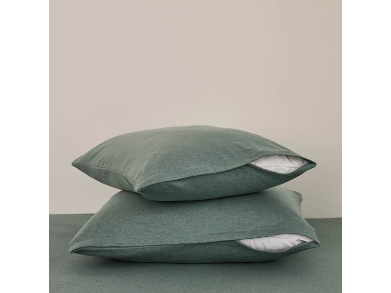  Dunlopillo - lot de 2 protège oreillers 65x65 2 en 1 vert  - Conforama B