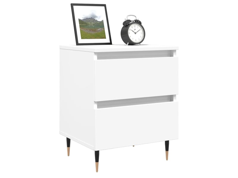  Table de chevet - cabinet de chevet - table de nuit blanc 40x35x50 cm bois d’ingénierie  - Conforama B