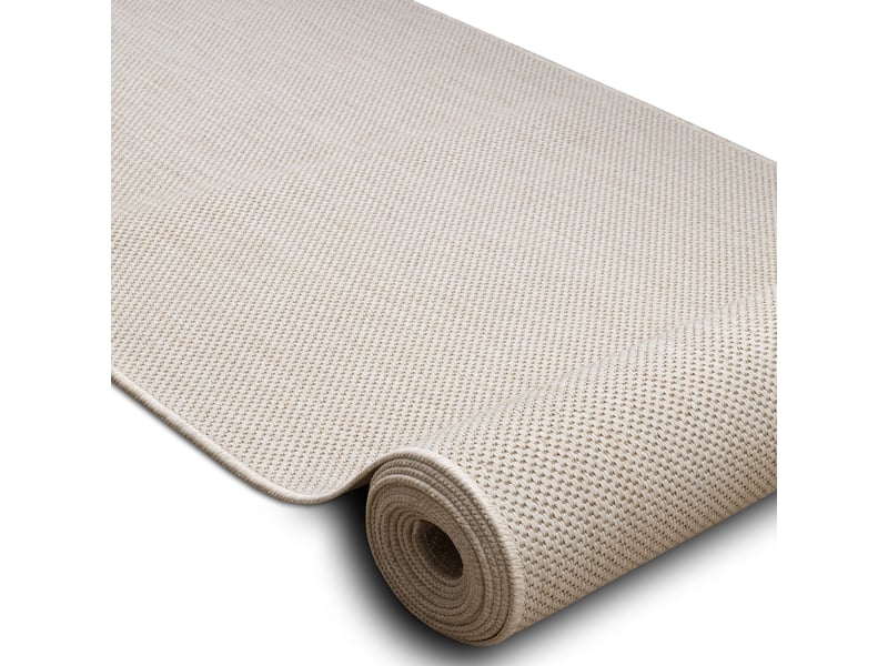 Le tapis de couloir sizal sion mélange tissé à plat crème 70cm 70x470 cm  - Conforama B