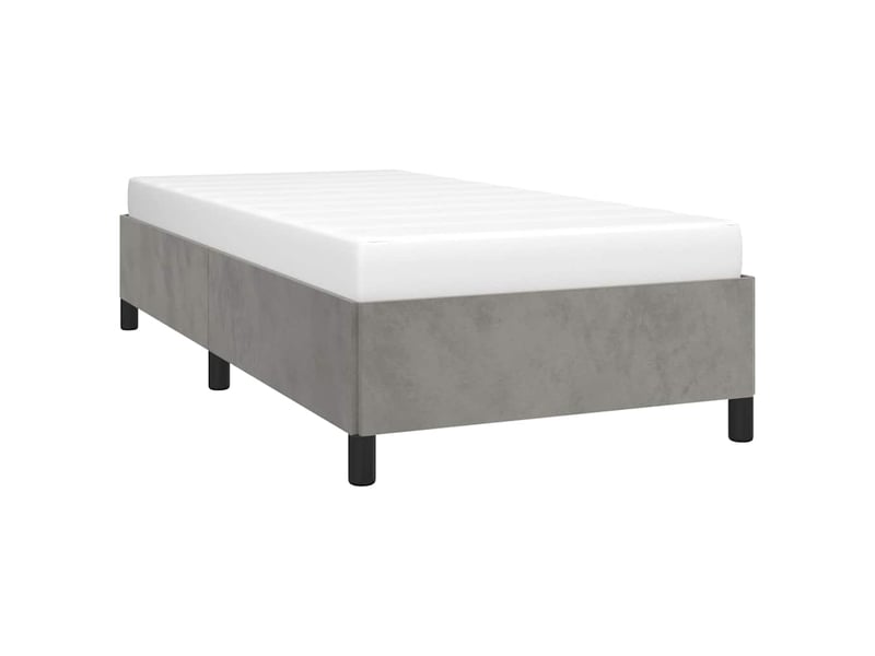  Lit simple- lit adulte -  cadre de lit sans matelas gris clair 80x200 cm velours  - Conforama B