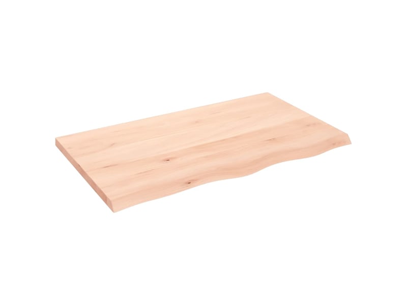 Comptoir de salle de bain, plan de travail 100x60x(2-4)cm bois massif non traité cf65707 - Conforama A