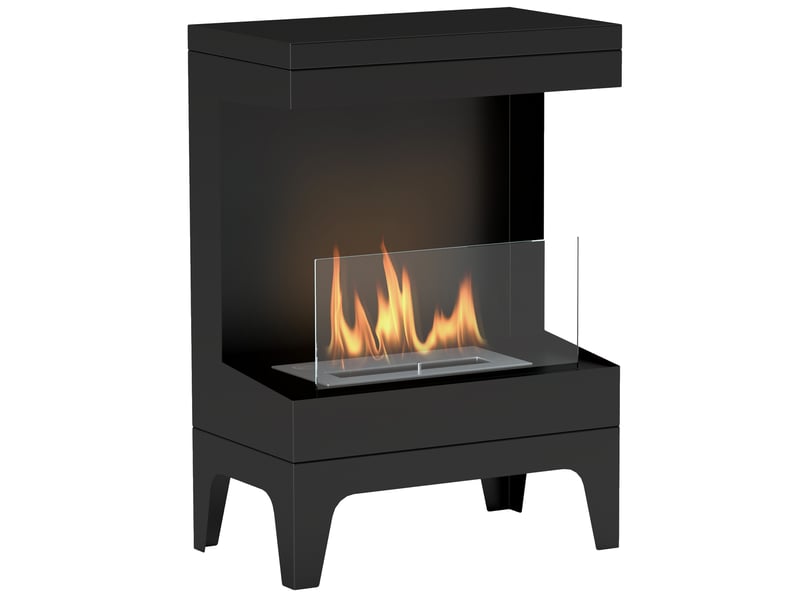  Réchaud à bioéthanol avec réservoir de 0,9 litre, extincteur en acier inoxydable, autonomie de 3,3 heures, noir  - Conforama A