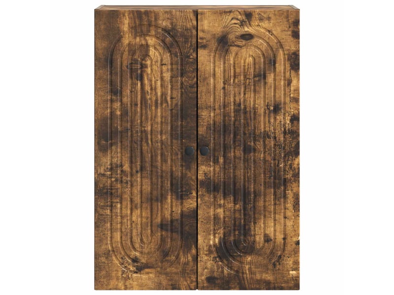  Armoire murale salon, meuble de rangement chêne fumé 66x34,5x90cm bois d'ingénierie shl960  - Conforama D