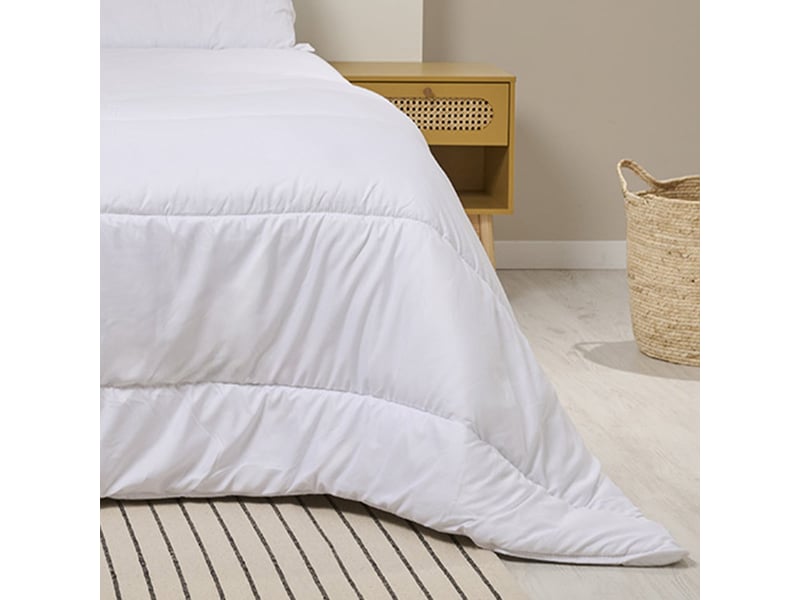 Pack couette chaude 220x240cm + 2 oreillers moelleux 60x60cm coton bio Fabriqué en France - Conforama E