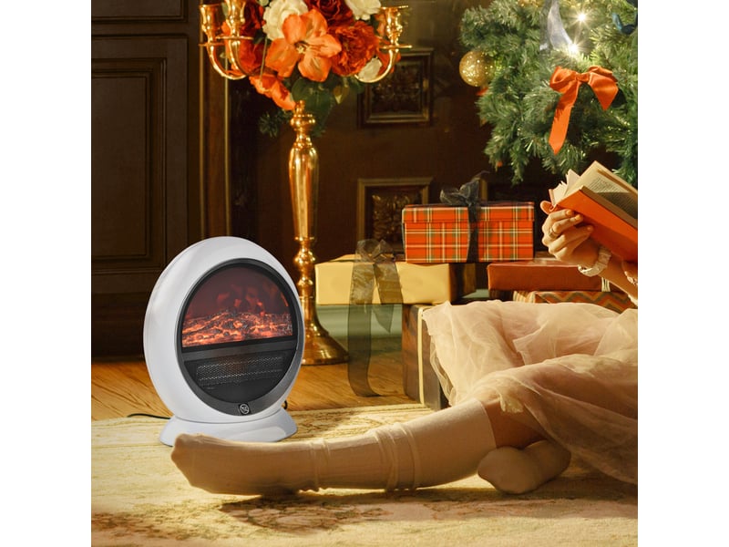  Cheminée électrique portable avec effet flamme rotative, puissance 1500 w, protection contre la surchauffe et le basculement, les pièces de 10 à 15 m²  - Conforama C