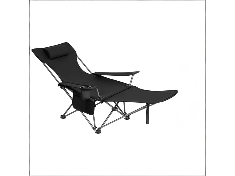  Chaise de camping pliante ergonomique avec repose-pieds extensible, portable  - Conforama D