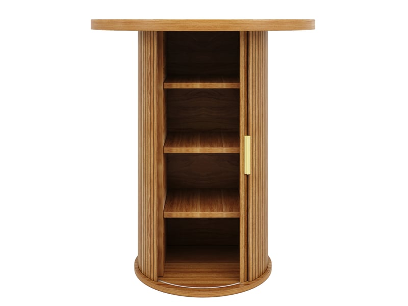 Table de bar ronde avec rangement, 91,6 cm, effet bois mdf, charge 75 kg, meuble pour bar et salon - Conforama D