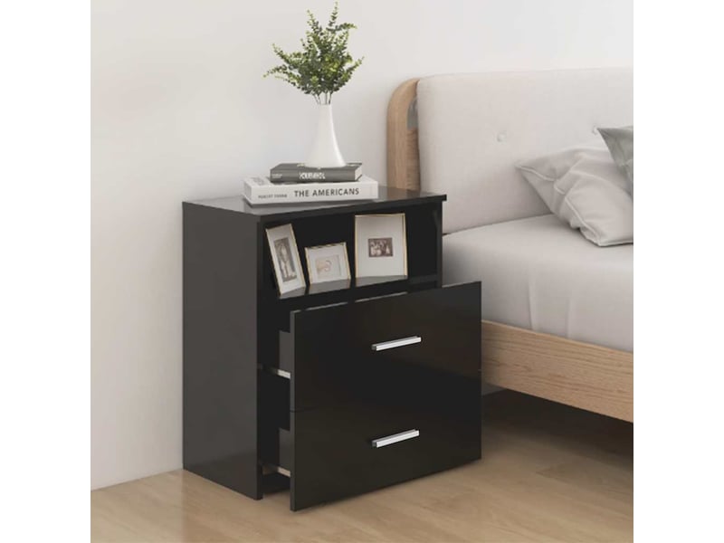  Table de chevet - cabinet de chevet - table de nuit noir 50x32x60 cm  - Conforama B