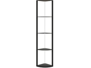 Lampadaire led 42x29,5x163 cm noir en mdf, étagère 5 niveaux, rgb avec télécommande, intensité réglable