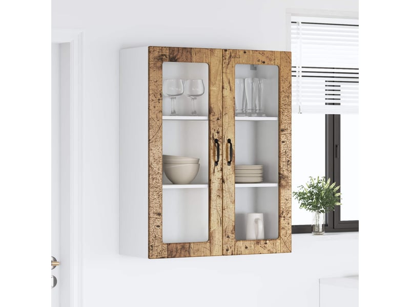  Meuble mural de cuisine | armoire de cuisine bois ancien 80x31x100cm shl8030  - Conforama D
