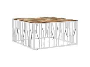 Table basse rectangulaire coloris argenté  