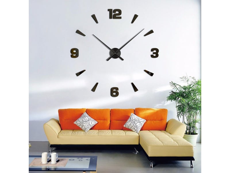  Aiguilles pour horloge murale 3d – mécanisme silencieux, aiguille des heures à monter soi-même – décoration de chambre – noir  - Conforama E