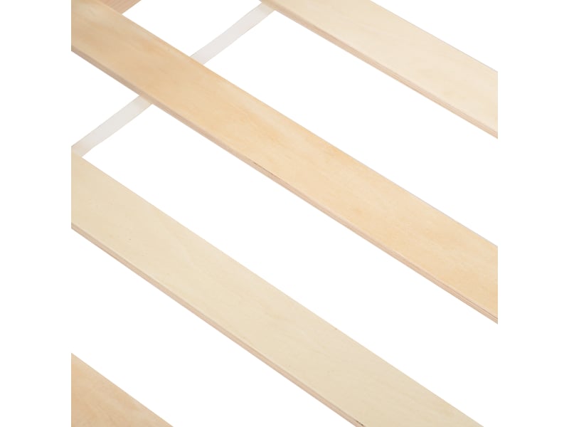  Lit enfant 90x200cm, lit 1 place, lit cabane avec barrière et sommier, lit maison, pin blanc, sans matelas  - Conforama R