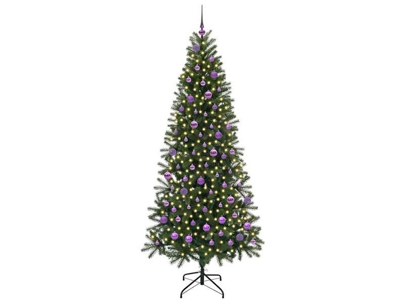  Sapin de noël artificiel, arbre de noël vert 210 cm pe et pvc shl1517  - Conforama C