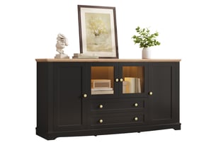 Buffet 4 porte(s)  2 tiroir(s)  evarich - 160 cm coloris noir 