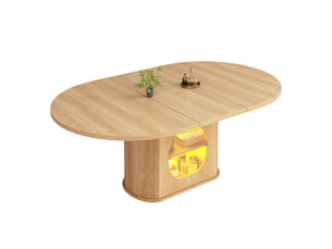 Table basse ovale coloris naturel   - 118 cmx158 cm