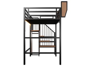 Lit mezzanine 90x200 cm <strong>HNCBB</strong>  <strong></strong> coloris noir