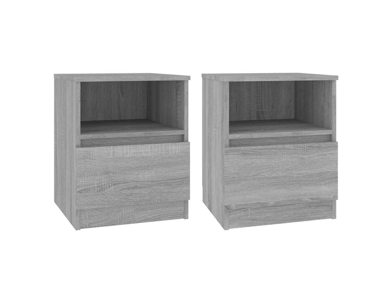  Lot de 2 tables de chevet - cabinet de chevet - table de nuit sonoma gris 40x40x50cm bois d'ingénierie  - Conforama A