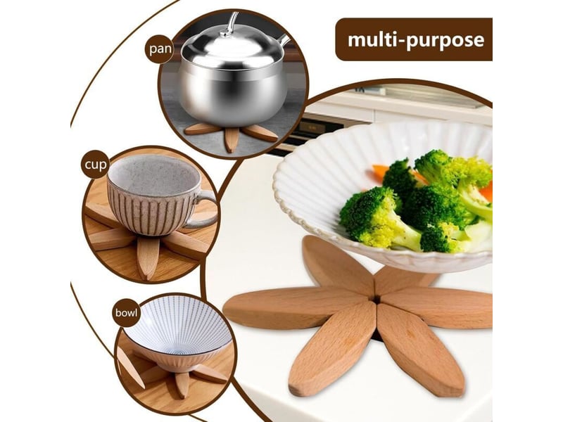  Dessous de plat de cuisine en bois, de pliable en forme d'arbre, de en bois pour casseroles et poêles chaudes, coussinets pliables résistants à la en  - Conforama D