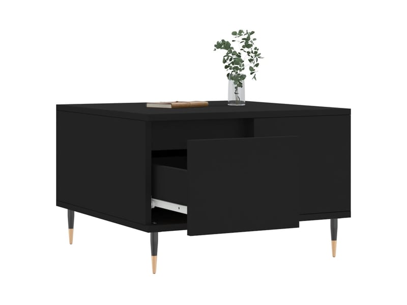  Table basse | table de salon noir 55x55x36,5 cm bois d'ingénierie shl5297  - Conforama D