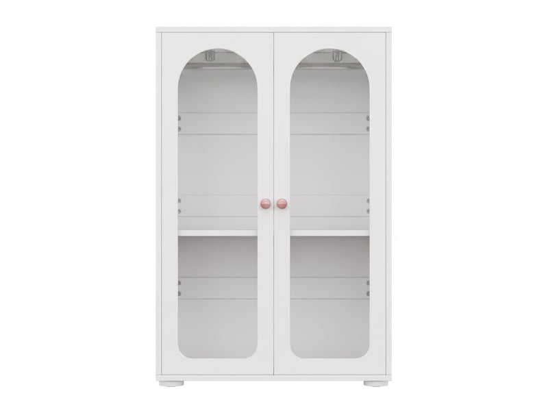 Armoire enfant 2 portes avec penderie 80x50x120 cm mdf blanc et acrylique - Conforama D