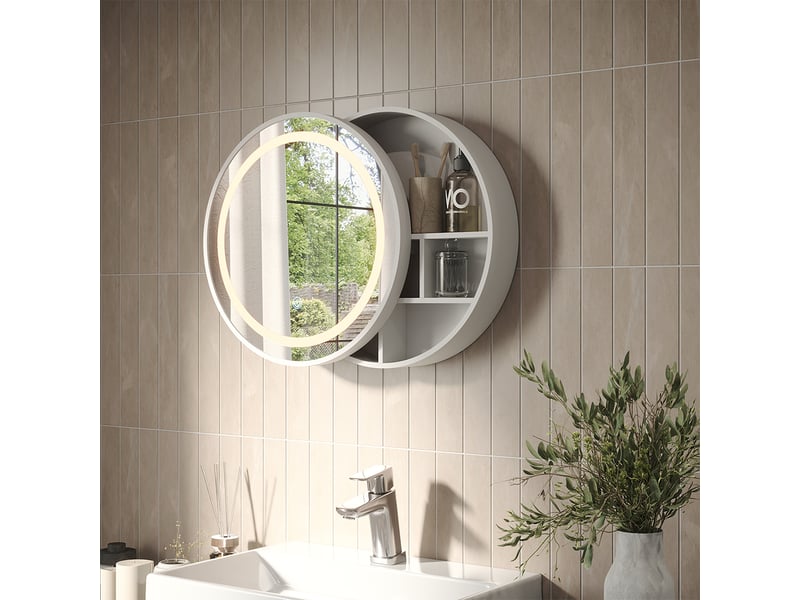 Vicco armoire de toilette, blanc, 50x50cm avec 5 compartiments de rangement  - Conforama C