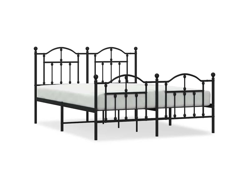  Lit double- lit adulte -  cadre de lit métal sans matelas avec pied de lit noir 150x200cm  - Conforama A