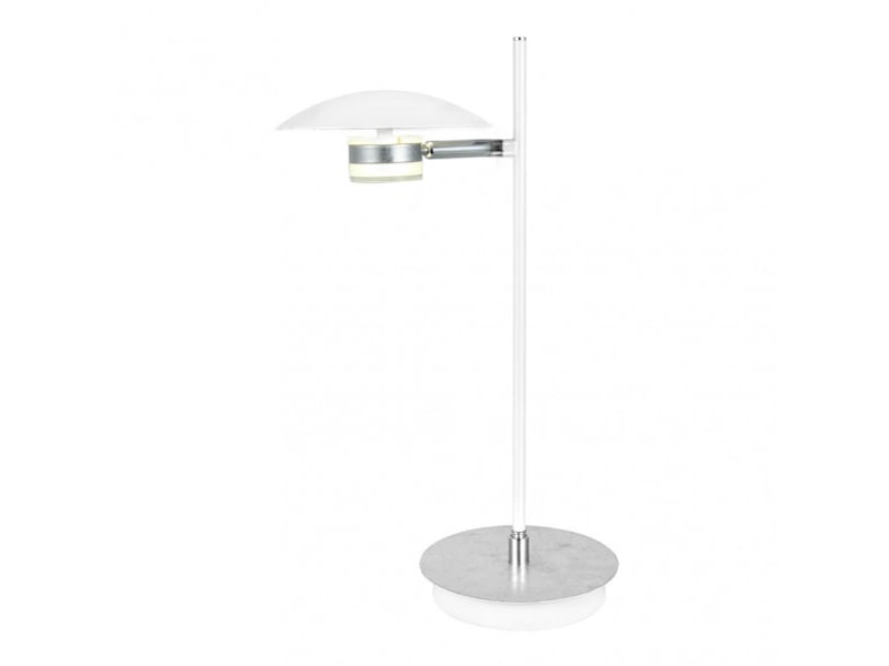  Lampe à poser fabrilamp ciudad del cabo led intégrée coloris blanc argenté 42 x 23 x 15 cm 153671074 - Conforama C
