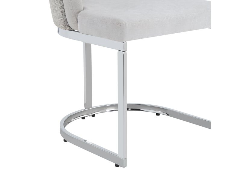  Lot de 6 chaises de salle à manger,59x52x85 cm,chenille,gris clair argenté  - Conforama E