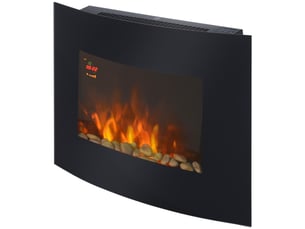 Cheminée électrique murale noire, effet flammes led, chauffage 9001800 w, 65 cm