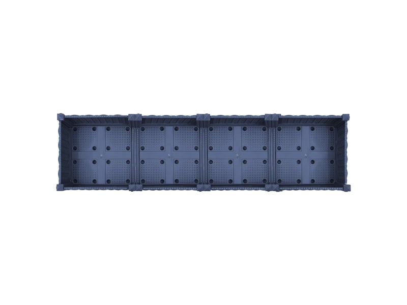  Jardinière - bac à fleurs avec roues gris bleu 160 x 40 x 33 cm pp  - Conforama E