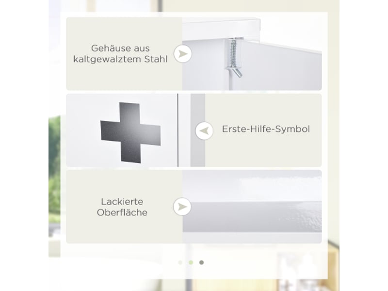 Armoire à pharmacie blanche, 3 compartiments, fermeture magnétique, 40x15x53,5 cm - Conforama D