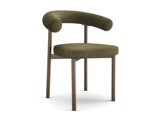 Lot de 2 chaises en tissu tramé toucher doux vert vintage harper