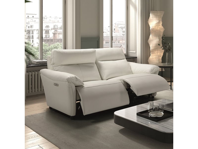  Canapé 3 places électrique relax zéro gravity cuir blanc - balco BALCO - Conforama B