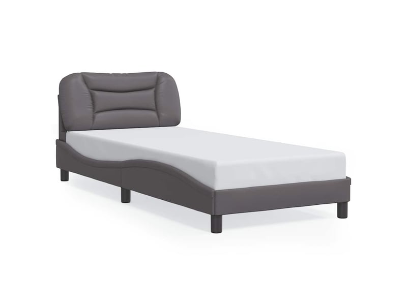  Lit simple- lit adulte -  cadre de lit sans matelas hvar gris 80x200 cm similicuir  - Conforama A