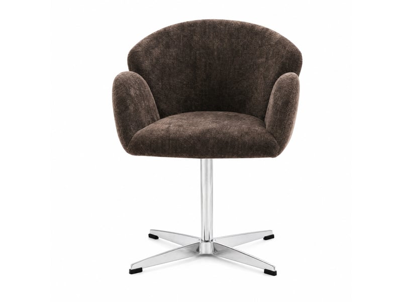  Chaise de salle à manger pivotante,64x64x78 cm,velours,marron  - Conforama D