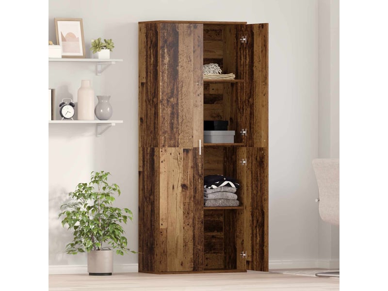  Haut armoire, meuble de rangement salon 70 x 33,5 x 180 cm bois d'ingénierie bois ancien  - Conforama D
