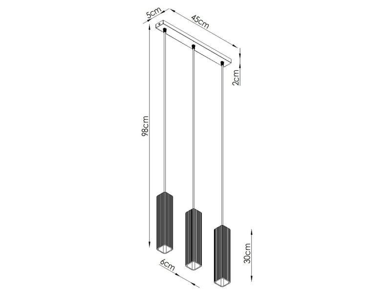  Suspension rayo 3l rose aluminium moderne 98x45x6cm SL.3282 - Conforama E