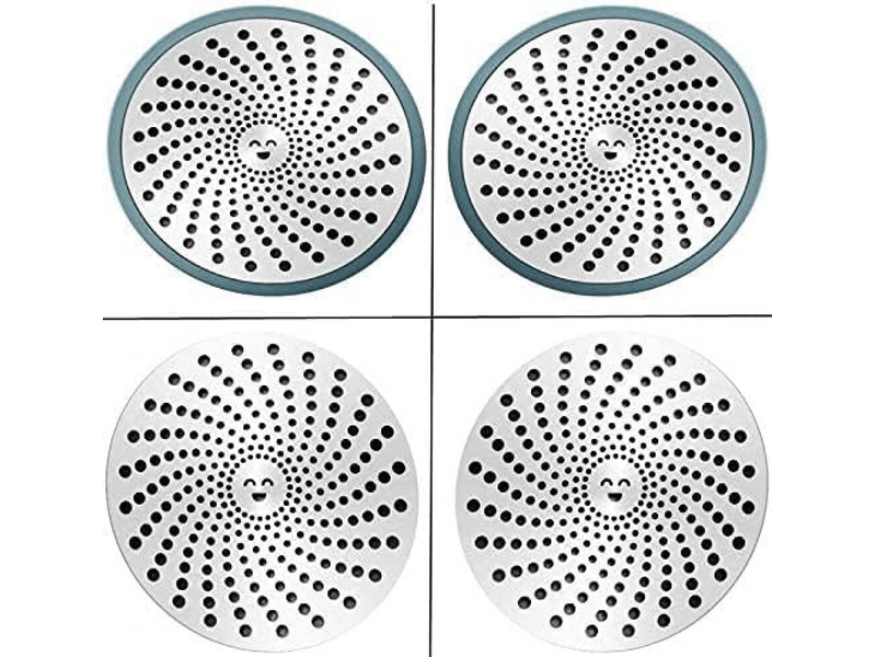  2 bouchon de vidange de douche, attrape-cheveux, bonne prise en main, facile à nettoyer, filtre à cheveux en maille en acier inoxydable  - Conforama D