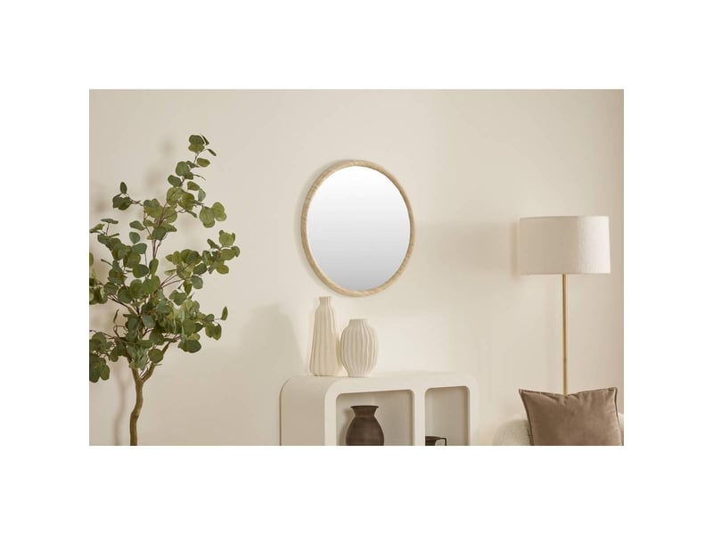  Miroir trudy rond d.55cm beige TRUDY - Conforama E